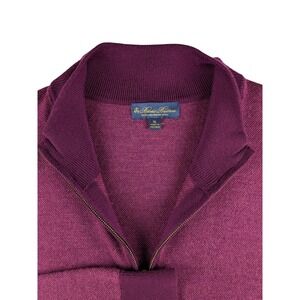 Brooks‎ Brothers Merino Wool 1/4 Zip Pullover Sweater Plum Purple XL